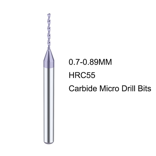 HRC55 Micro Carbide Drill Bits 0.7–0.89mm