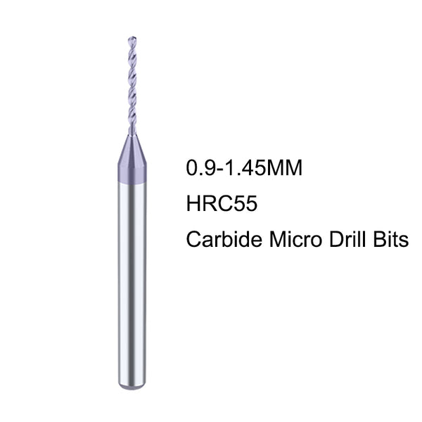 HRC55 Micro Carbide Drill Bits 0.9–1.45mm