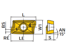  AOMT184808PEER-H Blade size chart
