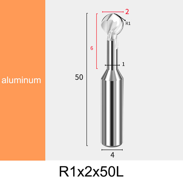 R1 (2mm) Aluminum Corner Rounding End Mill – Arc Type Chamfer Cutter