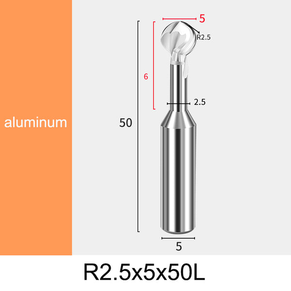 R2.5 (5mm) Aluminum Corner Rounding End Mill