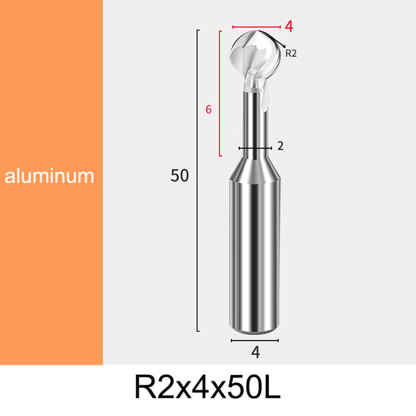 R2 (4mm) Aluminum Corner Rounding End Mill