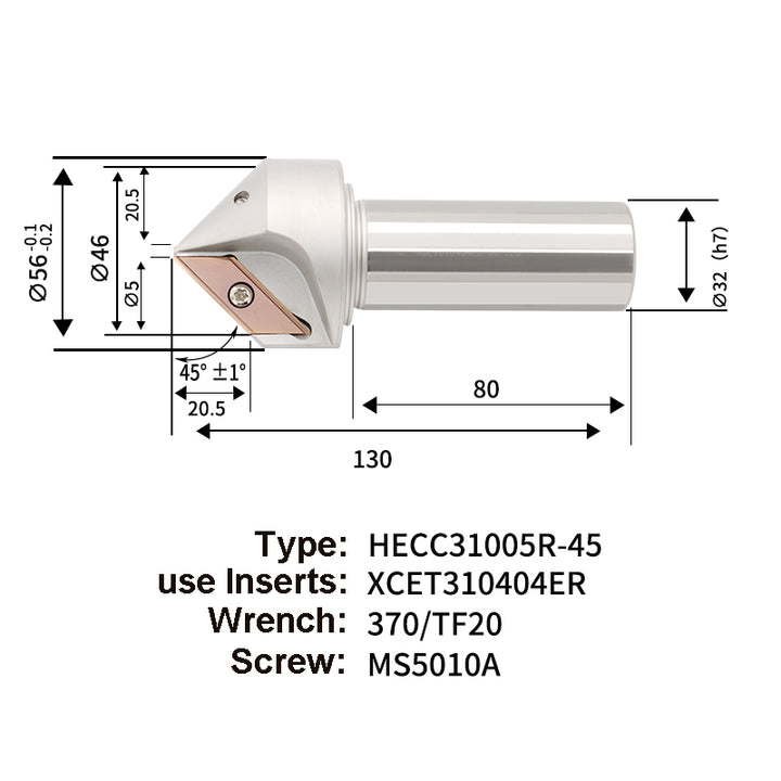 HECC31005R-45°-C32