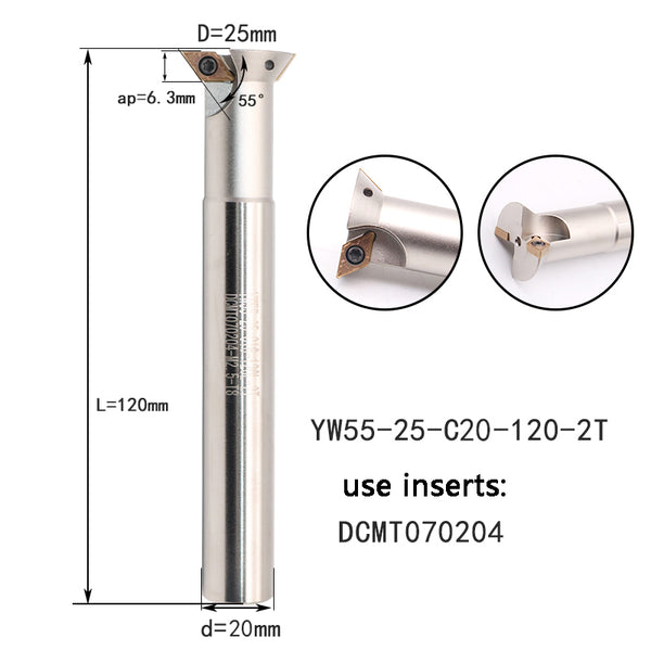 YW55-25-C20-120-2T CNC Dovetail Milling Cutter |  Shock-Resistant, High Efficiency