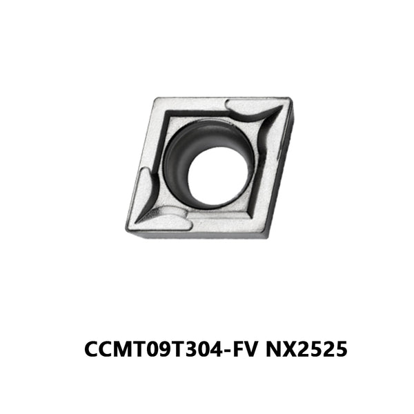 CCMT09T304-FV NX2525 10PCS Cermet Turning Inserts - 80° Rhombic for CNC Lathes