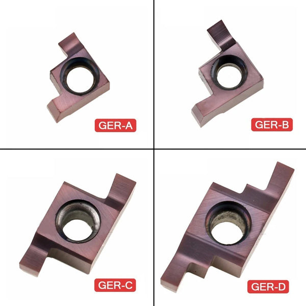 GER Internal Groove & Face Grooving Inserts | Available in Multiple Sizes and Slot Shapes