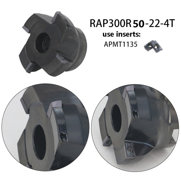 RAP300R-50-22-4T RAP75° CNC Milling Cutter | Durable Waste Angle Face Milling Cutter