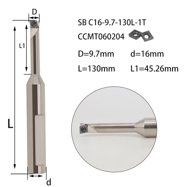 SB C16-9.7-130-1T-CC06 Double-Edged Rough Boring Tool Bar – Durable, High-Strength Tool