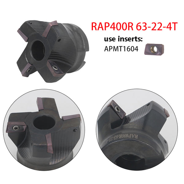 RAP400R-63-22-4T RAP75° CNC Milling Cutter | 63mm Waste Angle Cutter