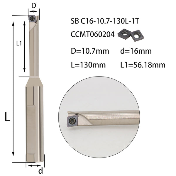 SB C16-10.7-130-1T-CC06 Double-Edged Fixed Rough Boring Tool Bar – Shock-Resistant