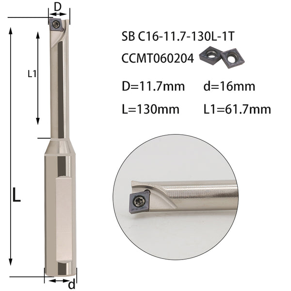 SB C16-11.7-130-1T-CC06 Double-Edged Fixed Rough Boring Tool Bar,Durable & Long-Lasting