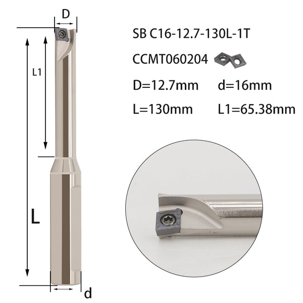 SB C16-12.7-130-1T-CC06 Double-Edged Fixed Rough Boring Tool Bar – Shock-Resistant, Durable