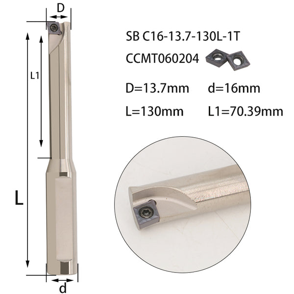 SB C16-13.7-130-1T-CC06 Double-Edged Rough Boring Tool Bar – Durable & Shock-Resistant