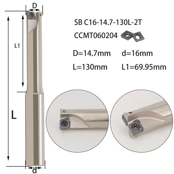 SB C16-14.7-130-1T-CC06 Double-Edged Fixed Rough Boring Tool Bar – High Strength, Shock Resistance