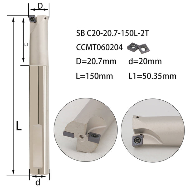 SB C20-20.7-150-2T-CC06 Double-Edged Rough Boring Tool Bar – High Strength, Shock-Resistant