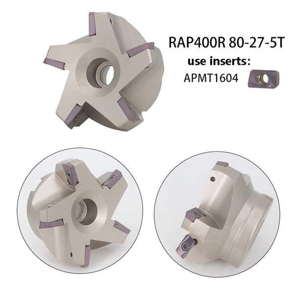 RAP400R-80-27-5T Waste Angle CNC Milling Cutter – Durable, High-Strength Milling Cutter