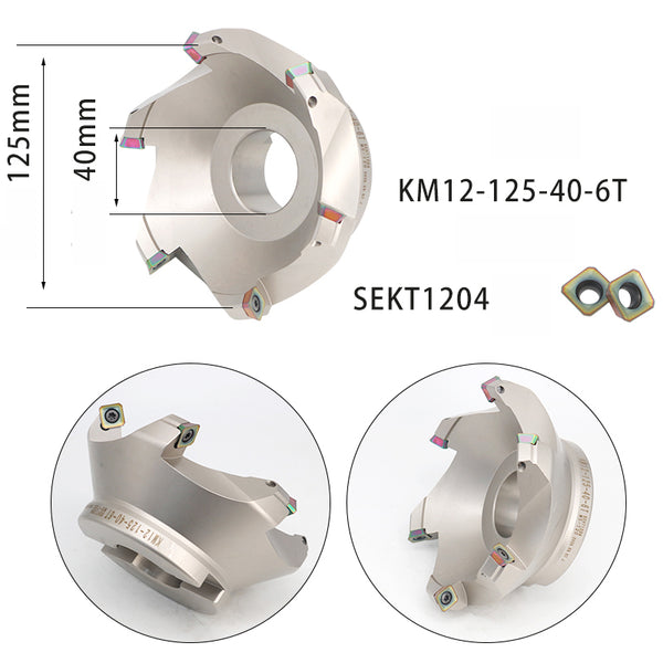 KM12-125-40-6T 45°  Milling Cutter Disc , High-Strength Milling