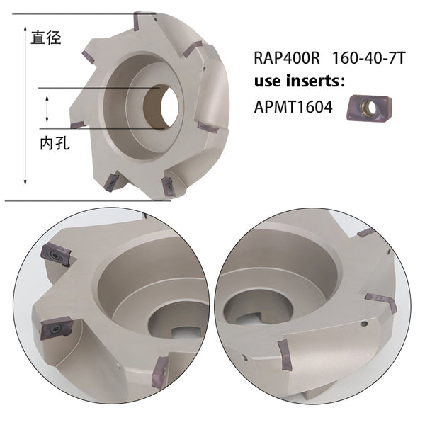 RAP400R 160-40-7T Waste Angle CNC Milling Cutter – Precision, Durability, and High Performance