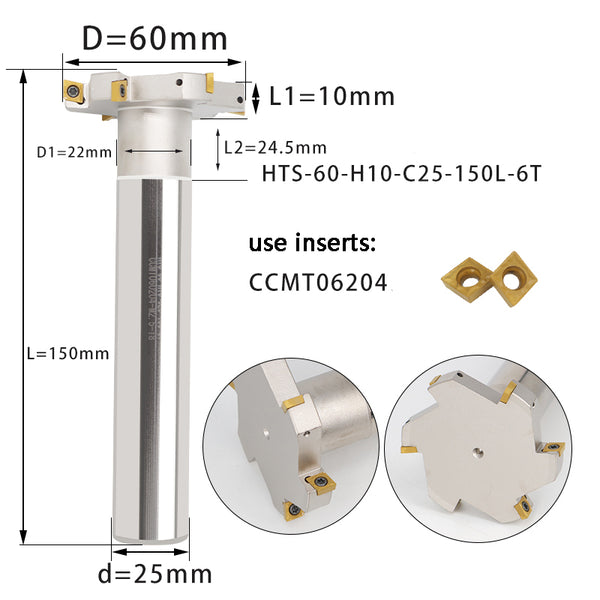 HTS-60-H10-C25-200-6T CNC Milling Cutter Bar – Durable T-Slot Cutter for Precision Machining