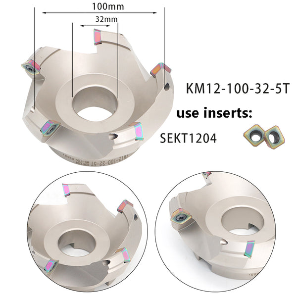 KM12-100-32-5T 45° Shell Milling Cutter Disc – Durable, High-Strength Steel Tool