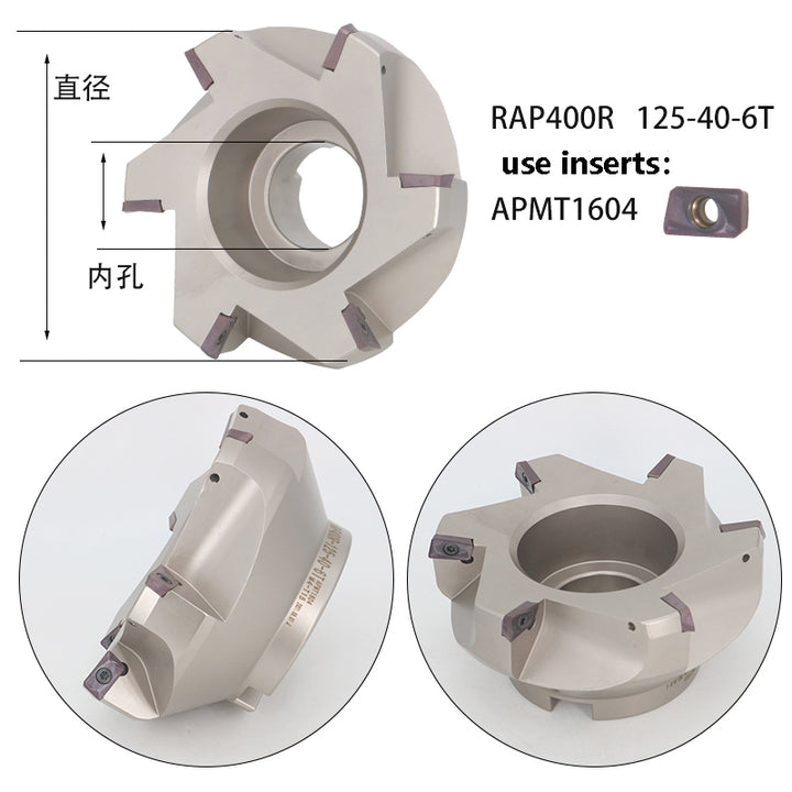 RAP400R 125-40-6T 75° Waste Angle CNC Milling Cutter – High-Durability ...
