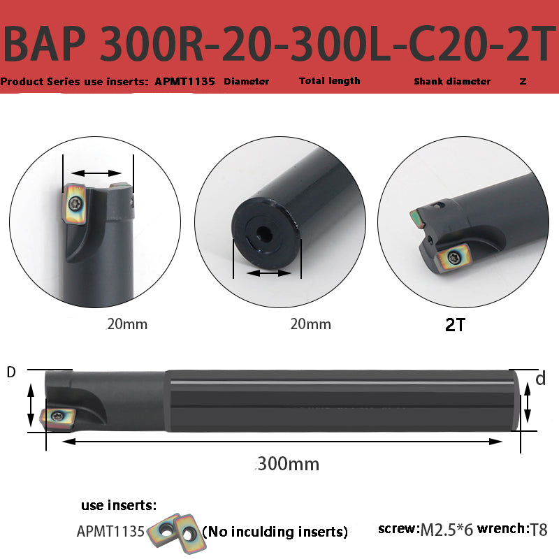 BAP300R-20-300-C20-2T Milling Cutter Bar – Durable & Efficient Square ...