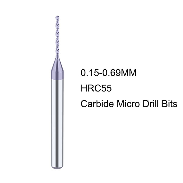 Micro Diameter Fixed Shank Carbide Drill Bits 0.15–0.69mm